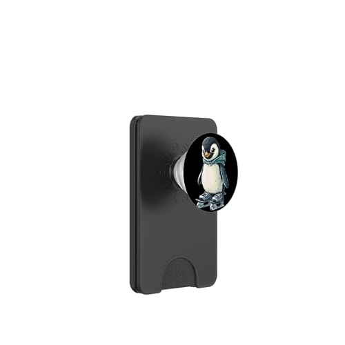 Nice Penguin skatet mit Winterspaß in Skateschuhen davon PopSockets PopWallet für MagSafe von Ice Skating Penguin