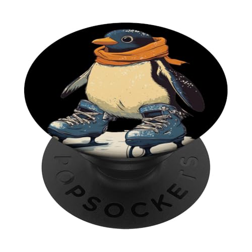 Skating Pinguin Humor für Eistänzer und Winterliebhaber PopSockets Klebender PopGrip von Ice Skating Penguin