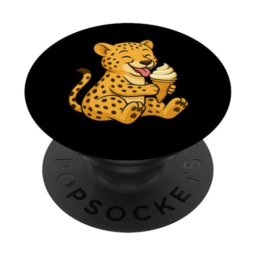 Geparden-Eiscreme-Zoo, Tierliebhaber, Kawaii, Jungen, Mädchen, Kinder PopSockets Klebender PopGrip von IceCreamAxis1