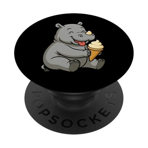 Nashorn Eiscreme Zoo Tierliebhaber Kawaii Jungen Mädchen Kinder PopSockets Klebender PopGrip von IceCreamAxis1