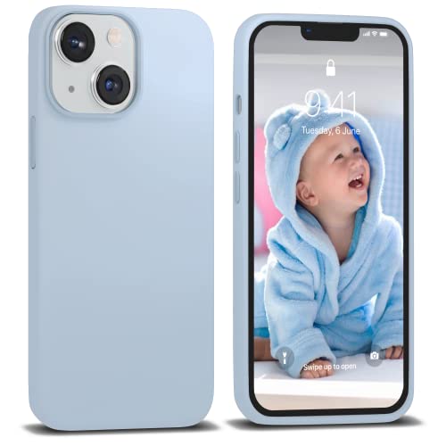 IceSword Schutzhülle für iPhone 13 Mini, Babyblau, Silikon-Handyhüllen, ultra, schlank, stoßfest, weich, kratzfest, Mikrofaser-Futter, 5.4 Zoll (5.4 Zoll), hellblau, iPhone 13 Mini – Babyblau von IceSword