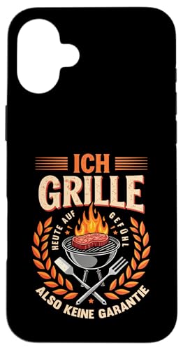 Ich grille auf Gefühl Vatertag Grillen Spruch Männer Papa Hülle für iPhone 16 Plus von Ich grille auf Gefühl Vatertag Geschenk Papa