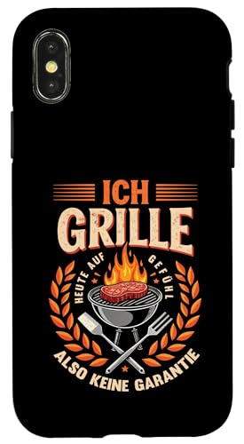 Ich grille auf Gefühl Vatertag Grillen Spruch Männer Papa Hülle für iPhone X/XS von Ich grille auf Gefühl Vatertag Geschenk Papa