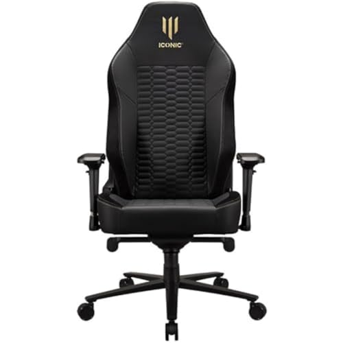Iconic - Premium Gaming Stuhl Apollon Classic Black Gold - Ergonomischer Gamer Sessel Bürostuhl von Iconic