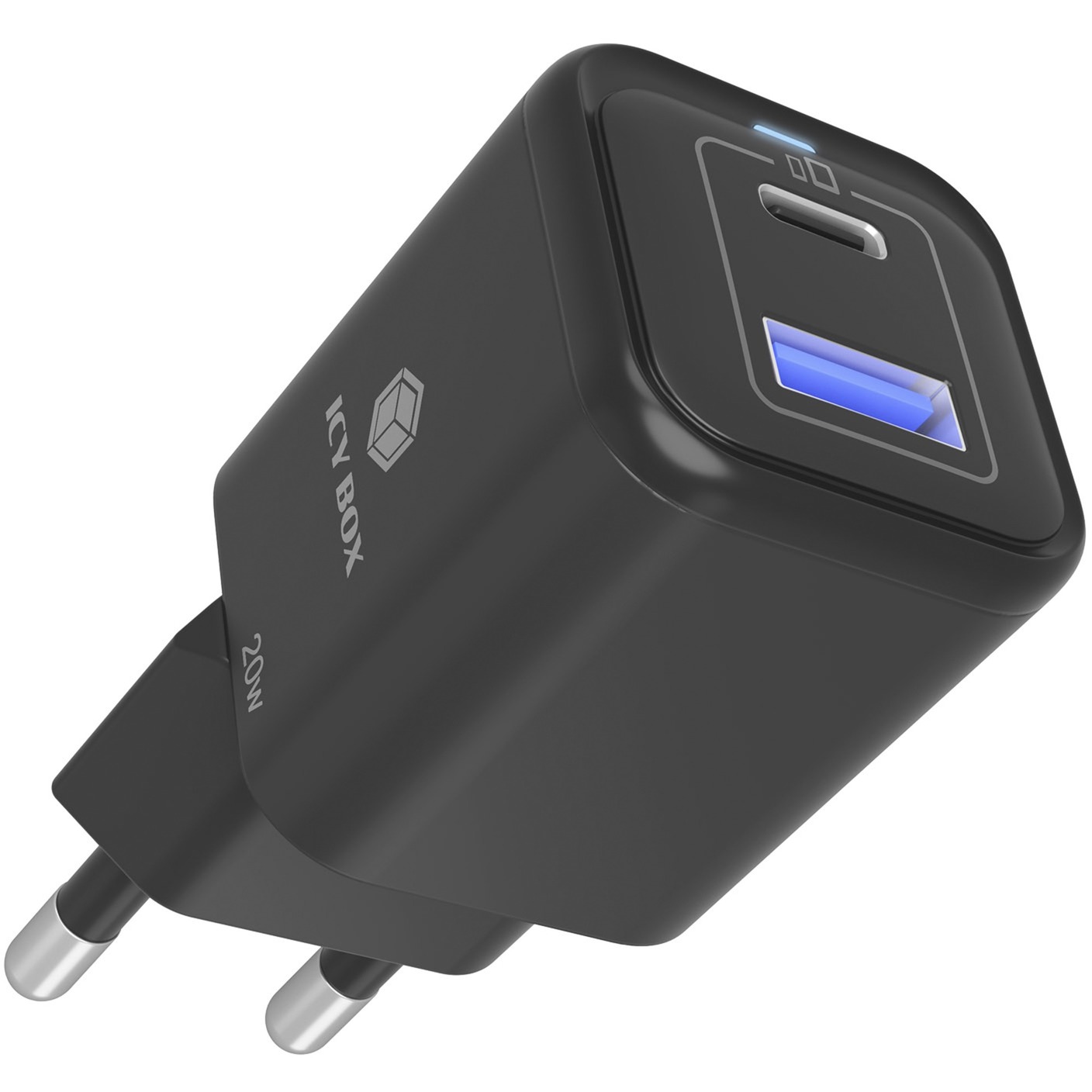 2-Port USB 20W Steckerladegerät IB-PS1020-PD, USB-A + USB-C 2-Port USB 20W Steckerladegerät IB-PS1020-PD, USB-A + USB-C von Icy Box