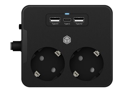Doppelsteckdose IcyBox mit USB Ladegerät für Tisch-oder Wand Doppelsteckdose IcyBox mit USB Ladegerät für Tisch-oder Wand von Icy Box