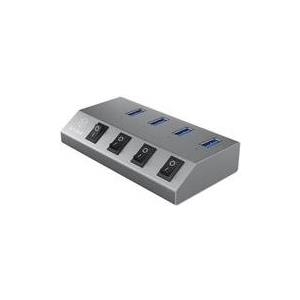 IB-Hub1405 4Port USB 3.0 Hub+ Ladestation BC 1.2 Datenuebertragung bis zu 5 Gbit/s (60153) von Icy Box