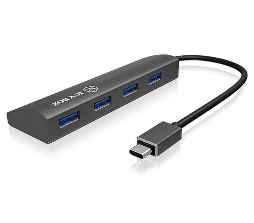 ICY BOX IB-AC6405-C 4 Port USB-C® (USB 3.2 Gen 2) Multiport Hub Anthrazit von Icy Box