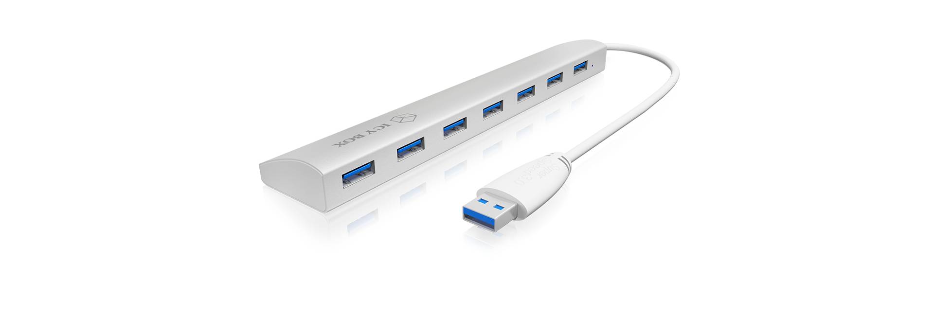 ICY BOX IB-AC6701 7 Port USB 3.0 Hub - [7x USB 3.0, Aluminium Gehäuse, inkl. 5V/4A Stromadapter] von Icy Box