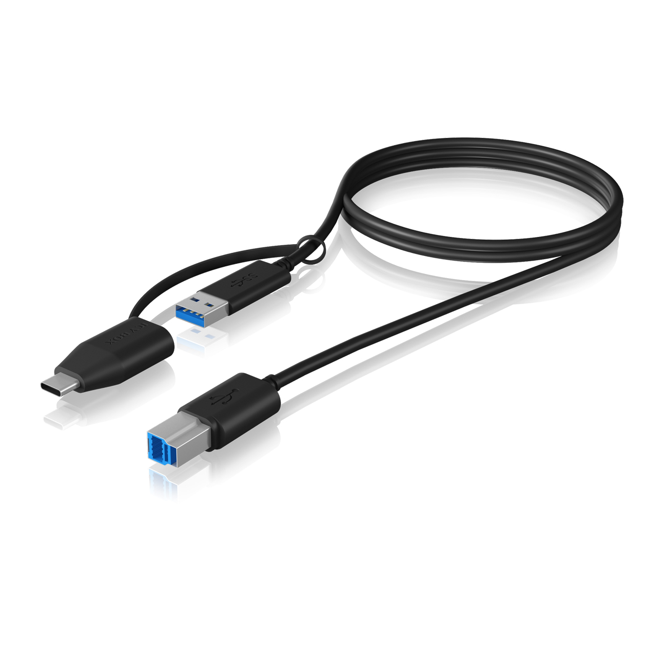 ICY BOX IB-CB032 USB Kabel USB 3.2 Gen 1 (3.1 Gen 1) 1 m USB B USB A Schwarz von Icy Box