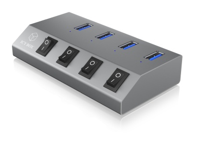 ICY BOX IB-HUB1405 USB 3.2 Gen 1 (3.1 Gen 1) Type-B 5000 Mbit/s Anthrazit von Icy Box