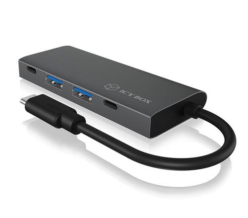 ICY BOX IB-HUB1428-C31 4 Port USB-C® (USB 3.2 Gen 2) Multiport Hub Anthrazit, Schwarz von Icy Box