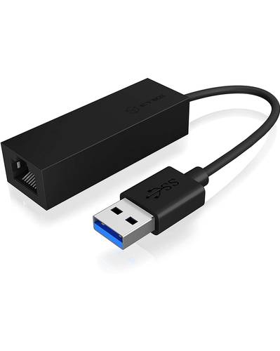 ICY BOX USB 3.0 A-Type zu RJ-45 Ethernet Port Netzwerkadapter LAN (10/100/1000MBit/s), USB 2.0, USB von Icy Box