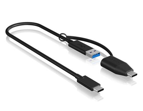 ICY BOX USB-Kabel USB 3.2 Gen2 (USB 3.1 Gen2) USB-C® Stecker, USB-A Stecker 0.35m Schwarz 60836 von Icy Box