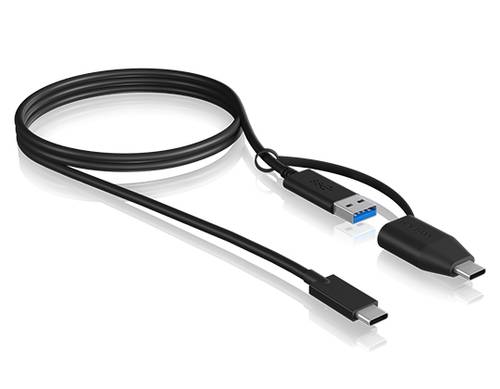 ICY BOX USB-Kabel USB 3.2 Gen2 (USB 3.1 Gen2) USB-C® Stecker, USB-A Stecker 1.00m Schwarz 60837 von Icy Box