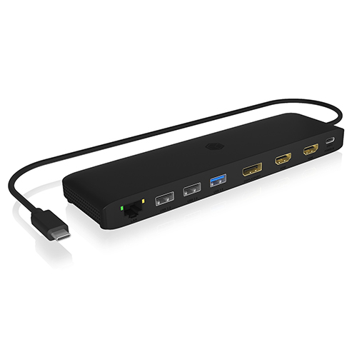 Icy Box USB Type-C DockingStation mit dreifacher Videoausgabe 4x USB-A-, 1x USB-C-PD-, 1x RJ45 Netzwerk-Anschluss, microSD- und SD-Kartenschacht, Audi von Icy Box