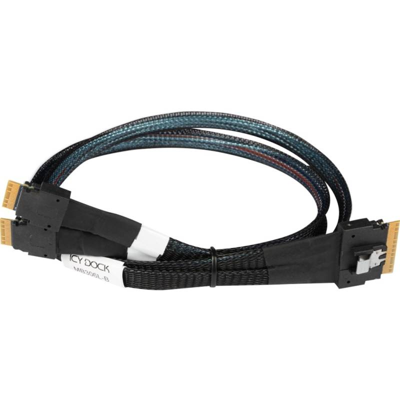 Kabel SlimSAS x8 SFF-8654 > 2x SlimSAS x4 SFF-8654 von Icy Dock