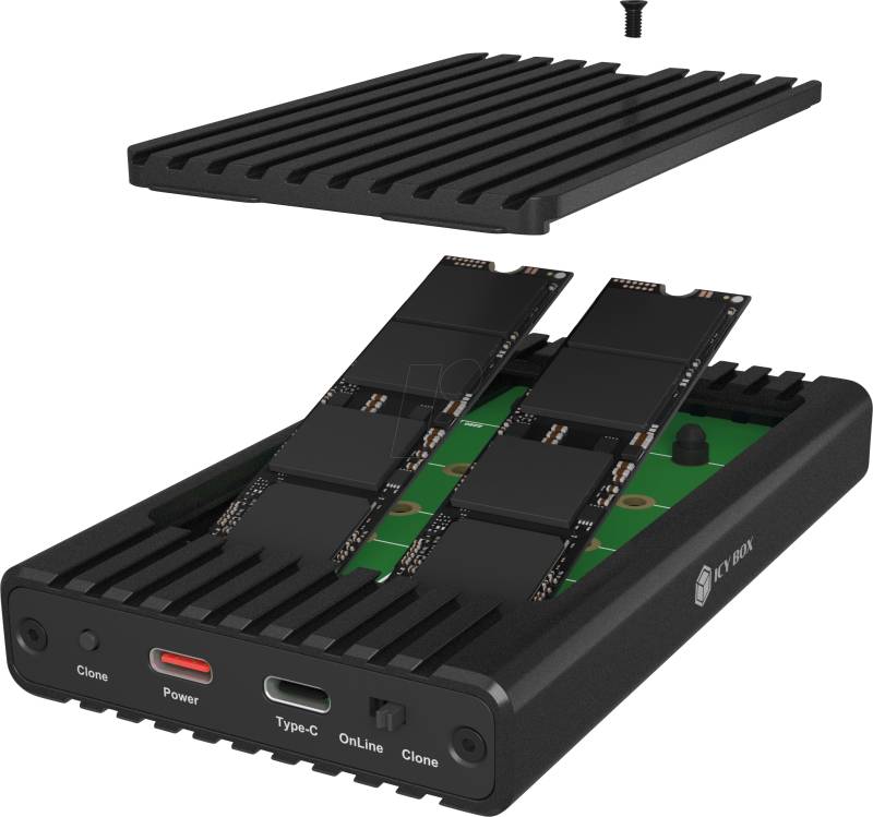 ICY 2817MCL-C31 - Copy/Dock Station 2x M.2 NVMe SSD USB 3.1 von Icybox