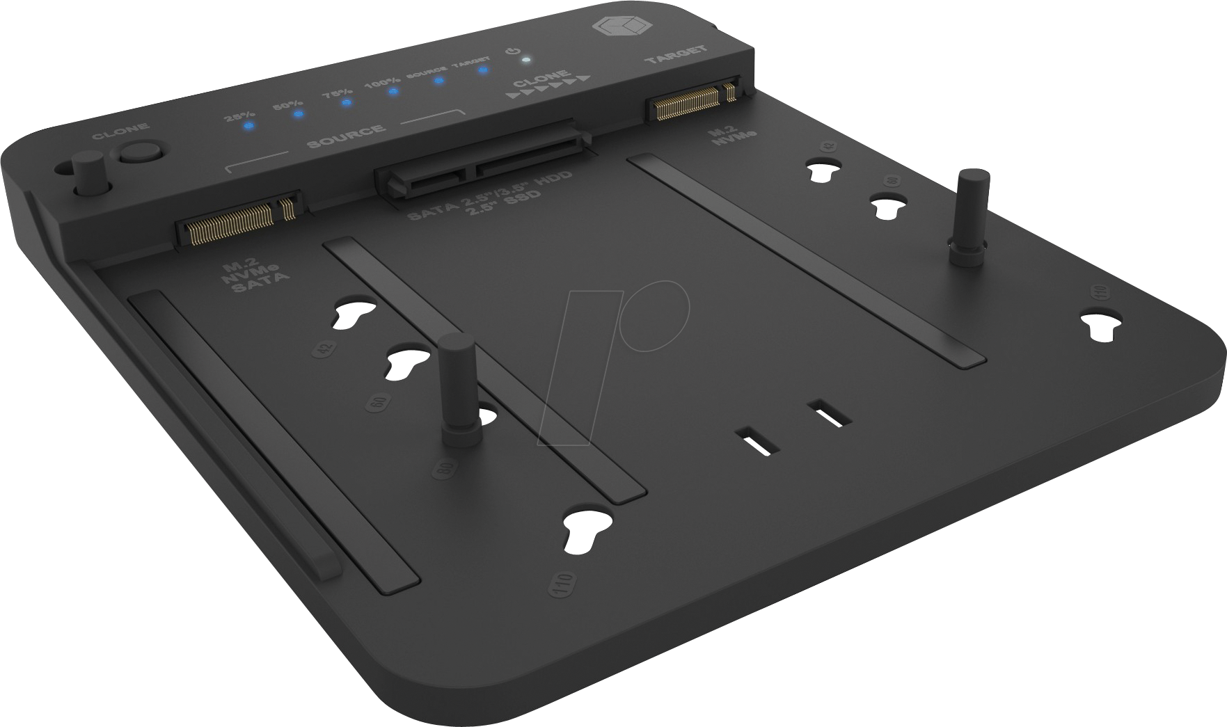 ICY 2913MCL-C31 - Dual Docking- und Klonstation 2x M.2 NVMe & 2.5''/3.5'' SATA HDD/S von Icybox