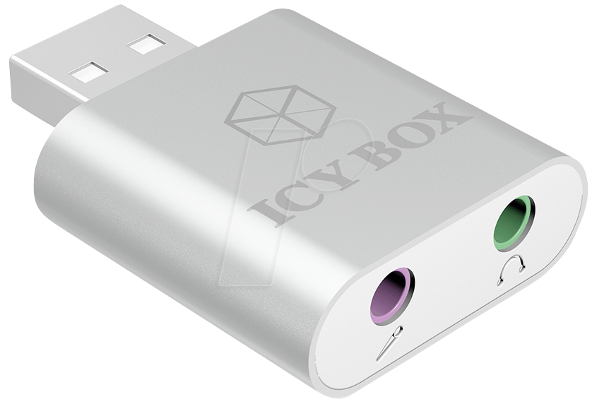 ICY IB-AC527 - Soundkarte, extern, USB 2.0, 3.5 mm, weiß von Icybox