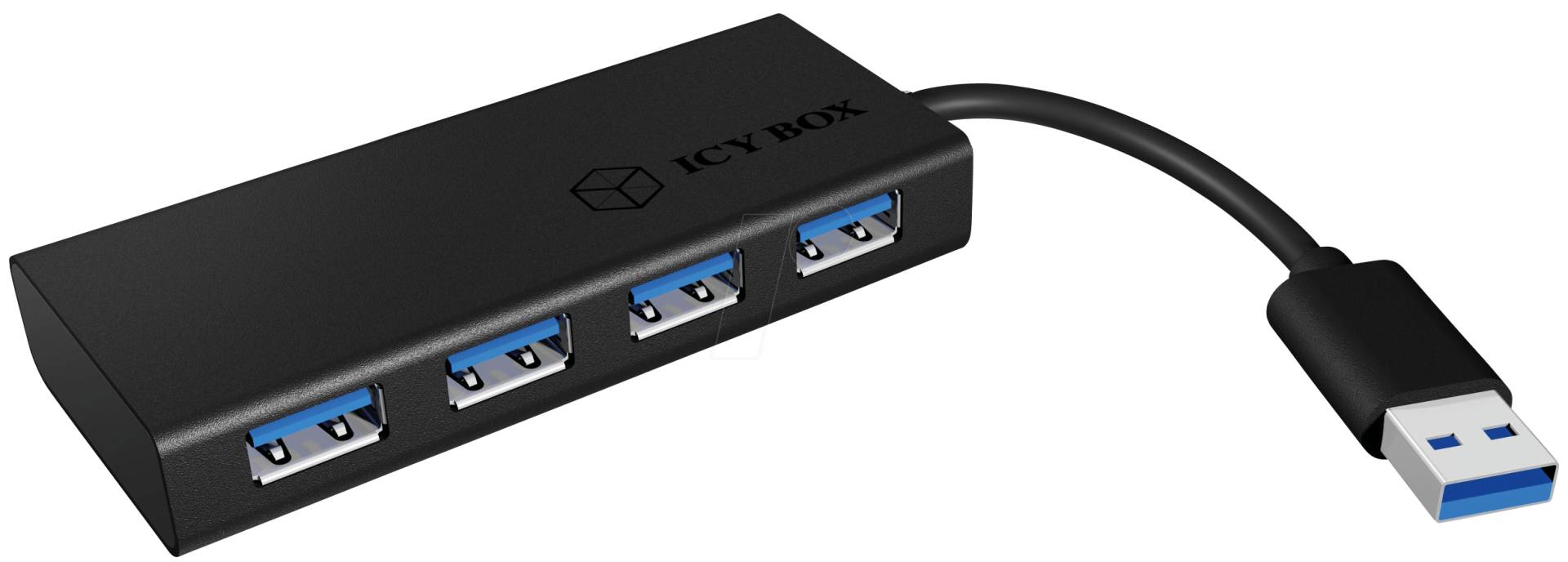 ICY IB-AC6104-B - USB 3.0 HUB 4 Port, passiv, schwarz von Icybox