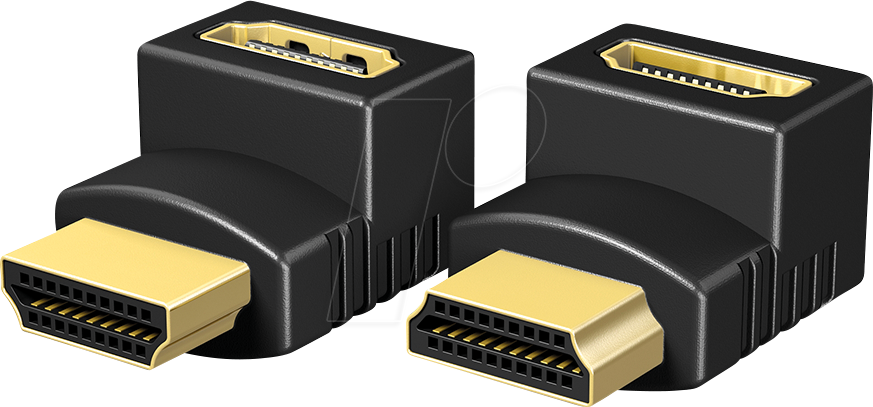 ICY IB-CB009-1 - Adapter, HDMI St. auf HDMI Bu., 2er Set, gewinkelt ob/un von Icybox