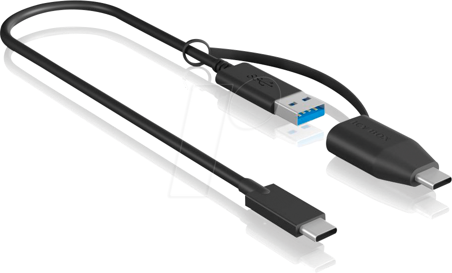 ICY IB-CB033 - USB 3.1 Type-C® zu USB-A & Type-C® Kabel, 0,35 m von Icybox