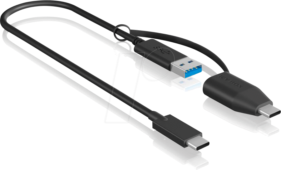 ICY IB-CB033 - USB 10 Gb/s Type-C® zu USB-A & Type-C® Kabel, 0,35 m von Icybox