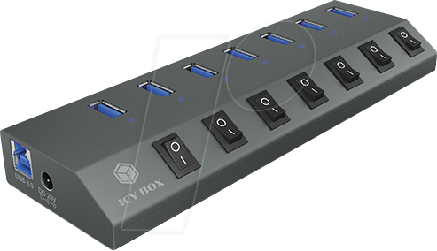 ICY IB-HUB1701C3 - USB 3.0 7 Port Hub, USB-A, Schalter von Icybox