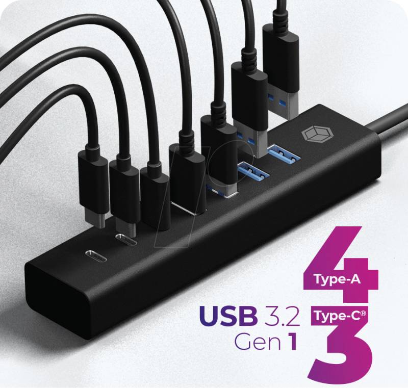 ICY IB-HUB1737C3 - USB 3.0 Typ-A/C, 7 Port Hub USB Typ-A/C von Icybox