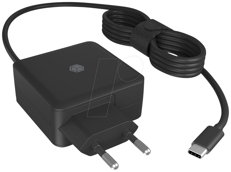 ICY PS111-PD - USB-Ladegerät, 65 W, 5 - 20 V, USB Typ-C Kabel, schwarz von Icybox