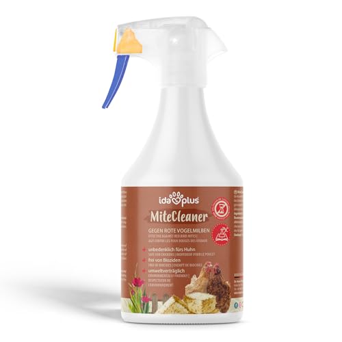 Ida Plus MiteCleaner 500 ml – Milbenspray für den Hühner-Stall gegen rote Vogelmilben mit Sofortwirkung – EIN physikalisch wirkendes Milbenmittel für Hühner OHNE Biozide – Pflanzliche Inhaltstoffe von Ida Plus