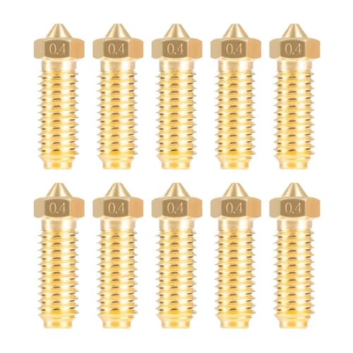 IdeaFormer 10Pcs 0,4mm Kobra 3 Messing Düsen for Anycubic Kobra 3/Kobra 3 Combo/Kobra S1, Hotend Extruder Brass Nozzle Kobra 3 Extruder Düse 3D Drucker Zubehör von IdeaFormer