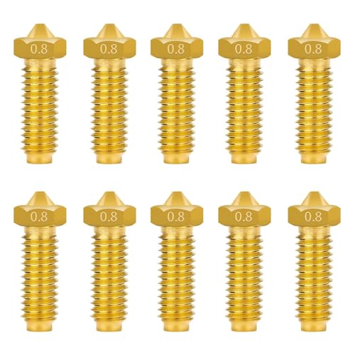 IdeaFormer 10 Stück 0.8mm Messing Düsen für Anycubic Kobra 2, Extruder Brass Nozzle Set für Anycubic Kobra 2, Kobra 2 Pro, Kobra 2 Neo, Kobra 2 Plus, Kobra 2 Max 3D Drucker Düse von IdeaFormer