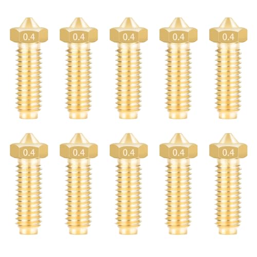 IdeaFormer 10 Stück Messing Kobra 2 Düsen 0.4mm, Brass Extruder Hotend Nozzle für Anycubic Kobra 2, Kobra 2 Pro, Kobra 2 Neo, Kobra 2 Plus, Kobra 2 Max 3D Drucker Düse Nozzles Set von IdeaFormer