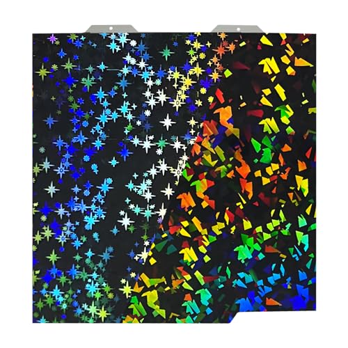 IdeaFormer Rainbow Confetti PEF+Galaxy PEY Spring Steel Sheet 184x184mm für Bambulab, Doppelseitiges Strukturiertes PEF PEY Druckplatte 3D Drucker Druckbett für Bambu Lab A1 Mini von IdeaFormer