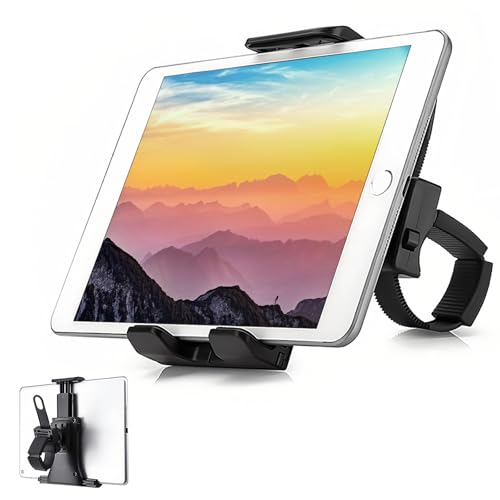 Ideal Swan Tablet Halter Laufband, Tablet Halterung Fahrrad Heimtrainer 360° Verstellbare, Handyhalterung Spinning Fahrrad Innen Lenker für iPad, Galaxy Tabs und Handys 4-13" von Ideal Swan