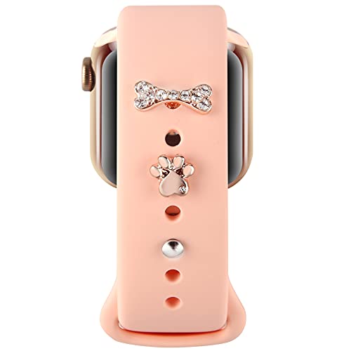Idealiveny Dekorativer Uhrenarmband, kompatibel mit iWatch Serie 6, 5, 4, 3, 2, 1, Metall, dekorative Ringe für Smartwatch, 38 mm, 40 mm, 42 mm, 44 mm, Silikon-Uhrenarmband, Zubehör, Anhänger Idealiveny Dekorativer Uhrenarmband, kompatibel mit iWatch Serie 6, 5, 4, 3, 2, 1, Metall, dekorative Ringe für Smartwatch, 38 mm, 40 mm, 42 mm, 44 mm, Silikon-Uhrenarmband, Zubehör, Anhänger von Idealiveny