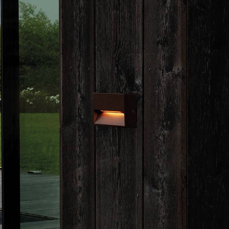 Ideal Lux LED-Außenwandleuchte Dedra, braun, 10 x 6,5 cm von Ideallux