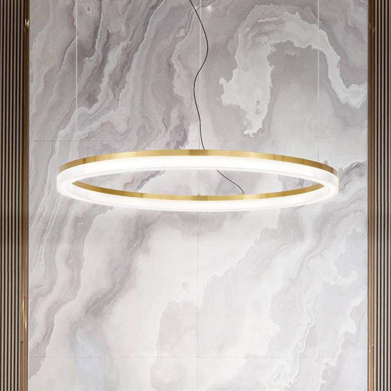 Ideal Lux LED-Hängelampe Crown Ø 80 cm, messingfarben Metall von Ideallux