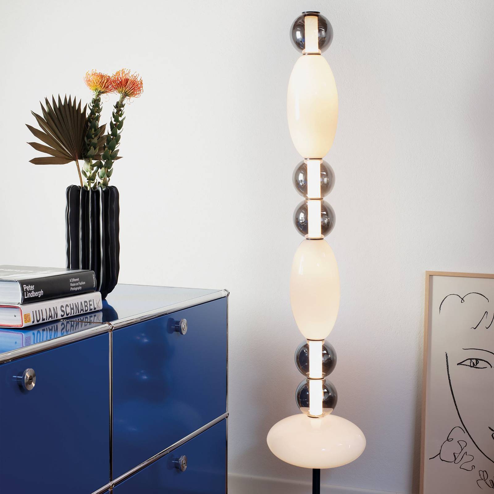 Ideal Lux LED-Stehlampe Lumiere, Glas opal/grau, Höhe 155 cm Ideal Lux LED-Stehlampe Lumiere, Glas opal/grau, Höhe 155 cm von Ideallux