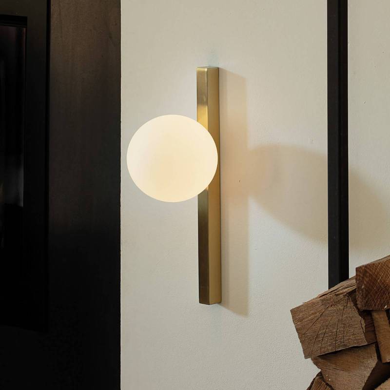 Ideal Lux Wandlampe Binomio messingfarben 1-flg. Metall Glas von Ideallux