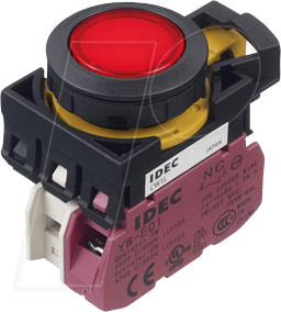 ID CW1LA1E10Q4R - Beleuchteter Einbautaster CW, 28 mm , 1 NO, rot ID CW1LA1E10Q4R - Beleuchteter Einbautaster CW, 28 mm , 1 NO, rot von Idec