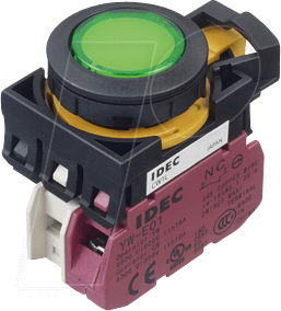 ID CW1LA2E10Q4G - Beleuchteter Einbautaster CW, 28 mm , 1 NO, grün ID CW1LA2E10Q4G - Beleuchteter Einbautaster CW, 28 mm , 1 NO, grün von Idec