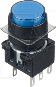ID LB1LM1T64S - Beleuchteter Einbautaster LB, 22 mm, 2 CO, blau von Idec