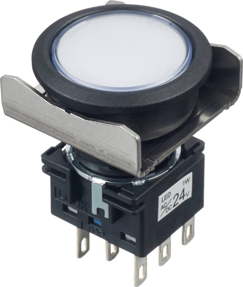 ID LBW6LA1T64PW - Beleuchteter Einbautaster LBW, 26 mm , 2 CO von Idec