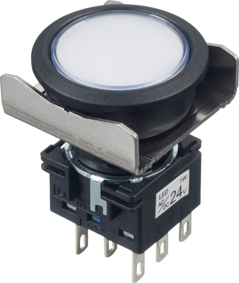 ID LBW6LM1T64PW - Beleuchteter Einbautaster LBW, 26 mm , 2 CO von Idec