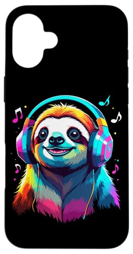 Faultier Mit Kopfhörern, Bunte Digitale Kunst Musik Faultier Hülle für iPhone 16 Plus Faultier Mit Kopfhörern, Bunte Digitale Kunst Musik Faultier Hülle für iPhone 16 Plus von Ideen Für Faultier-liebhaber & Faultier-zubehör