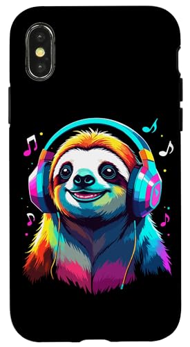 Faultier Mit Kopfhörern, Bunte Digitale Kunst Musik Faultier Hülle für iPhone X/XS Faultier Mit Kopfhörern, Bunte Digitale Kunst Musik Faultier Hülle für iPhone X/XS von Ideen Für Faultier-liebhaber & Faultier-zubehör
