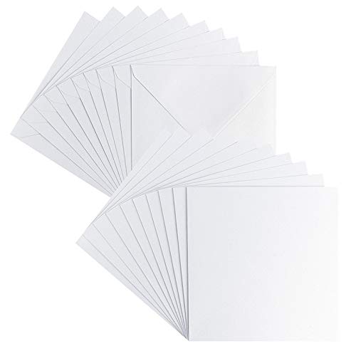 Ideen mit Herz Grußkarten-Set | Perlmutt-Veredelung | 10 Karten ca. 250 g/m² + 10 Umschläge ca. 120 g/m² | In Weiß | 16 cm x 16 cm von Ideen mit Herz